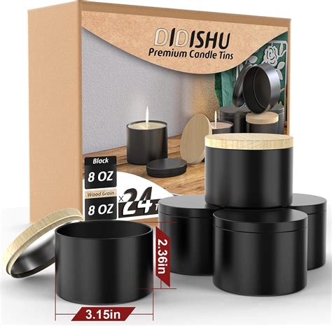 Buy Upgraded 24 Pack Candle Tins 8 oz with Lids, Bulk Empty Candle Jars ...