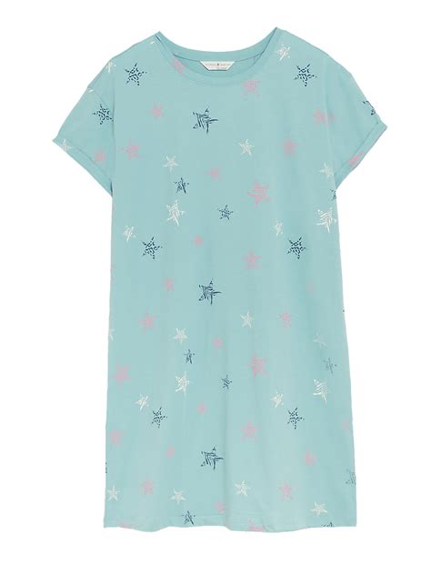 Buy Pure Cotton Star Print Short Nightdress at Marks & Spencer