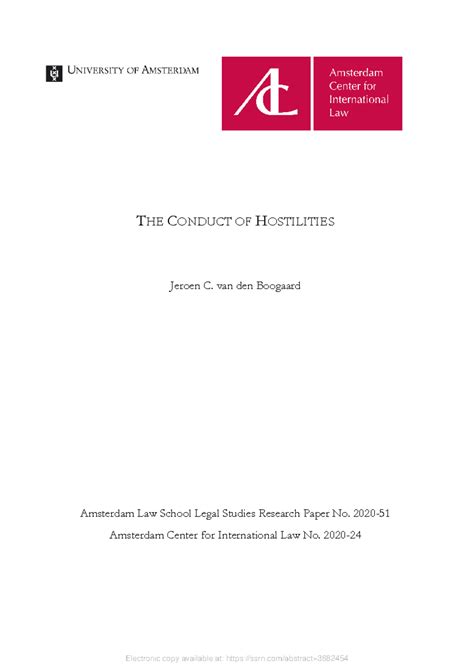 IHL and the Conduct of Hostilities: Key Principles and Rules - Studocu