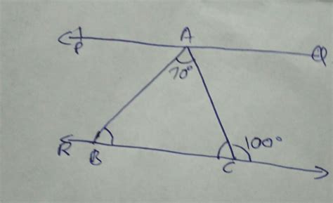 in the given figure PQ II RS Angle PAB=70° and angle ACS = 100 ...