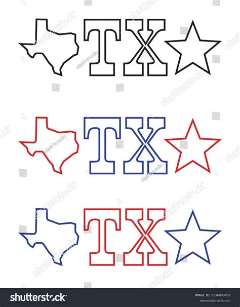 Texas Acronym Tx Statemap Star Background Stock Vector (Royalty Free ...