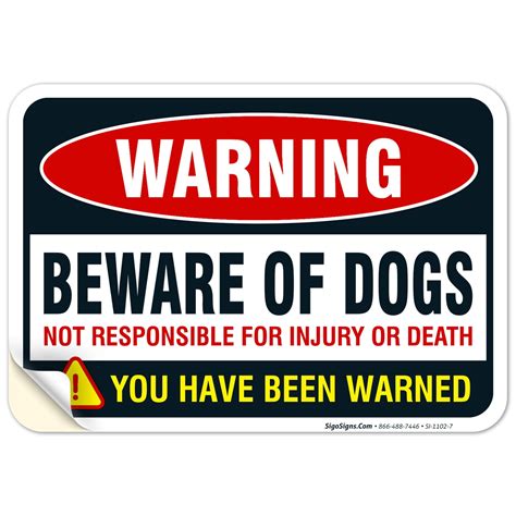 Buy Beware of Dog Sign, Dog Warning Sign, 10x7 Vinyl Sticker 10x7 Vinyl ...