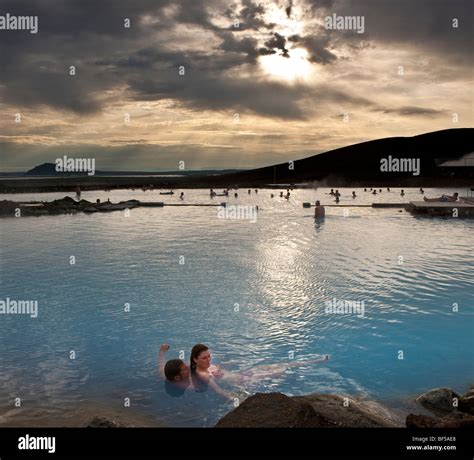 Myvatn Nature Baths, (Geothermal Hot Springs) Myvatn, Iceland Stock ...