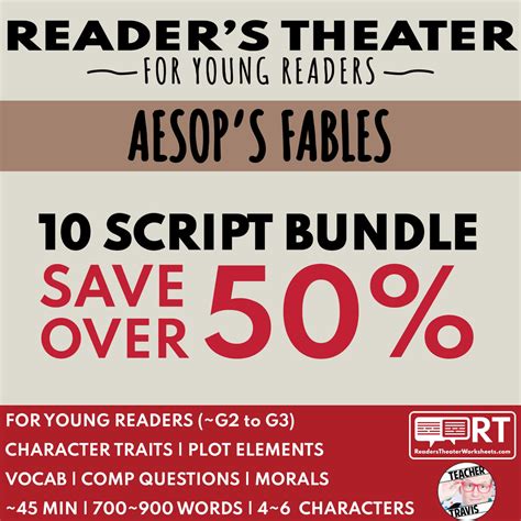 Aesop's Fables Reader's Theater Scripts - Reader's Theater Worksheets