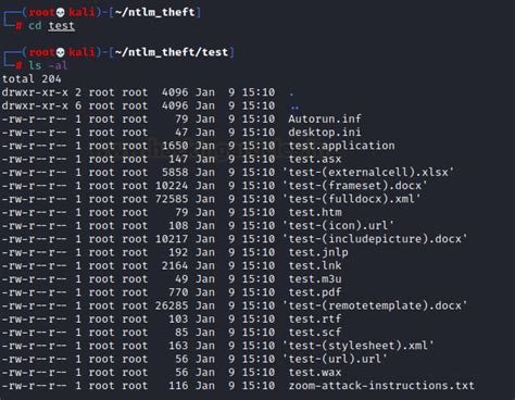 Multiple Files to Capture NTLM Hashes: NTLM Theft