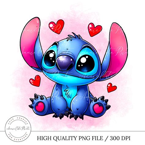 Cute Stitch PNG Clipart Transparent Background Digital Instant Download ...
