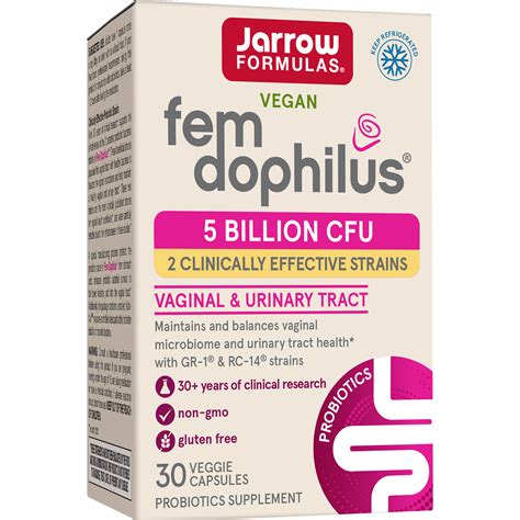 Fem-Dophilus® Ultra 50 Billion CFU, Refrigerated Veggie Caps | Jarrow ...