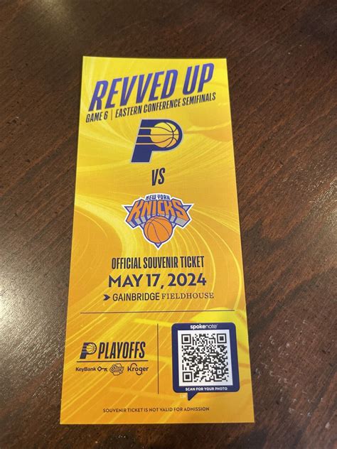 2023 NBA Eastern Conf. Semis — Knicks At Pacers Game 6 Ticket Stub | eBay