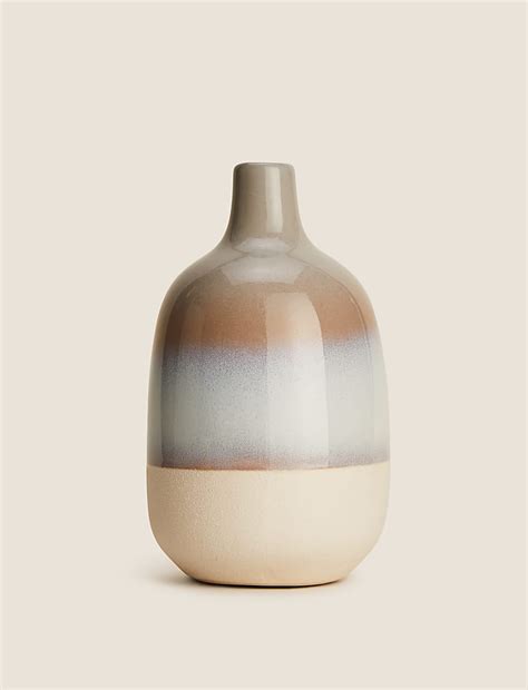 Buy Medium Reactive Glaze Bottle Vase at Marks & Spencer
