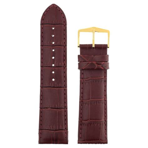 Buy Online 24 mm Burgundy Genuine Leather Straps for Men ...
