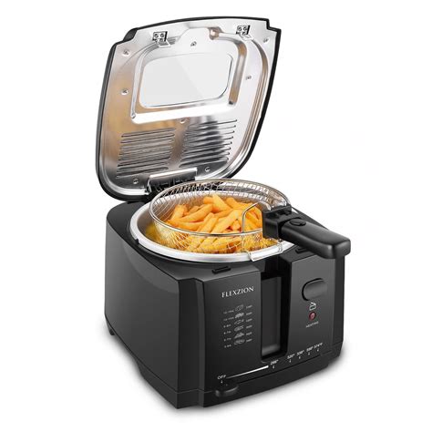 Buy Flexzion Electric Deep Fryer with Basket and lid Oil Fryer Digital ...