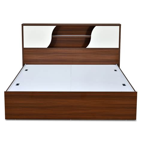 Malcom Max Bed with Box Storage (Walnut) | Nilkamal Homes