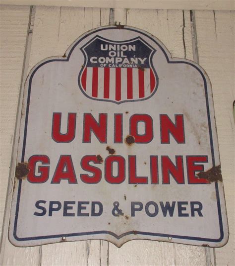 Bonhams Cars : A Union Oil Company 'Union Gasoline' enamel sign,