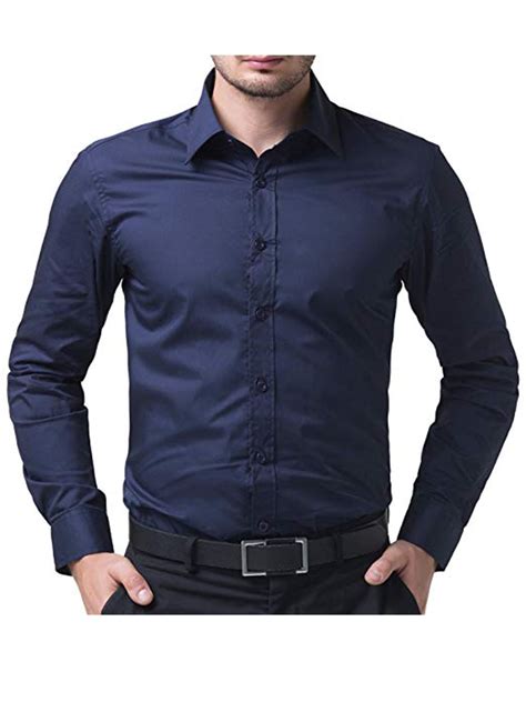 Navy Blue Dress Shirts For Men