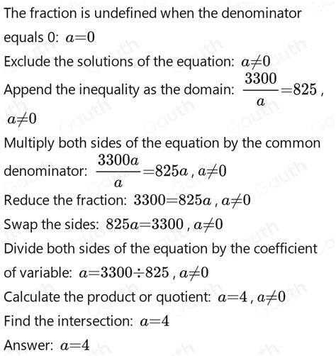 Solved: 3300: a=825 [algebra]
