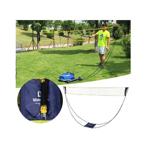 BUETERE Portable Badminton Net Set with Stand Carry Bag, Folding ...