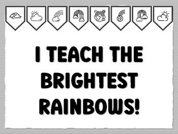 I TEACH THE BRIGHTEST RAINBOWS! Rainbow Bulletin Board Kit, Ready to ...