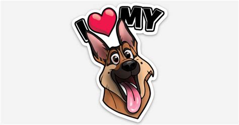 I love my German Shepherd by mike amerson | Die cut stickers | Sticker ...