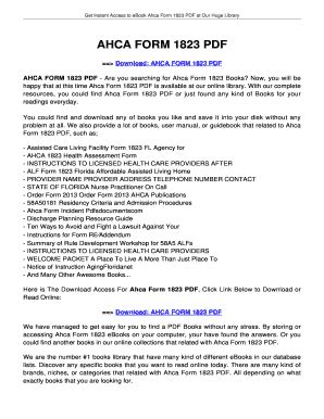 Fillable Online jansbooks AHCA FORM 1823. AHCA FORM 1823 - jansbooks ...