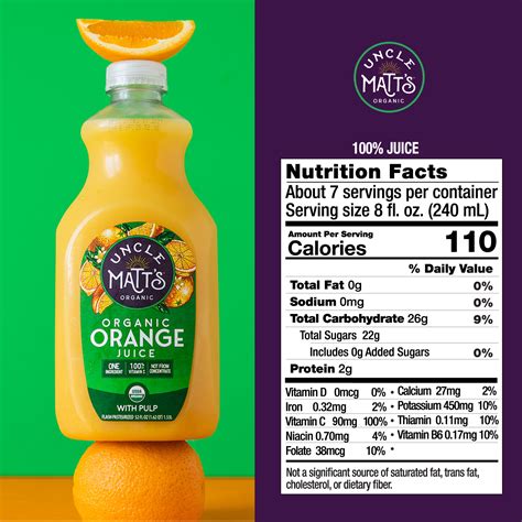 Organic Orange Juice with Pulp - 52oz (4 Bottles) | Uncle Matt's Organic