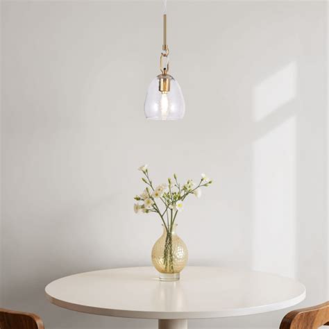 LNC Blobfish 5.1-in Polished Gold and Water Glass Modern/Contemporary ...