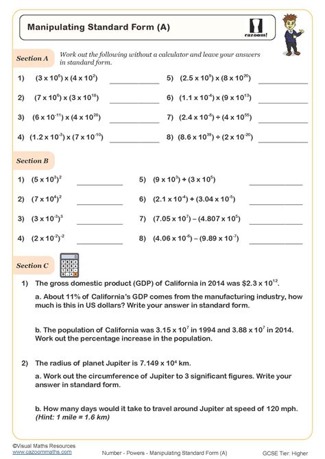 Image result for Standard Form Worksheet Corbettmaths