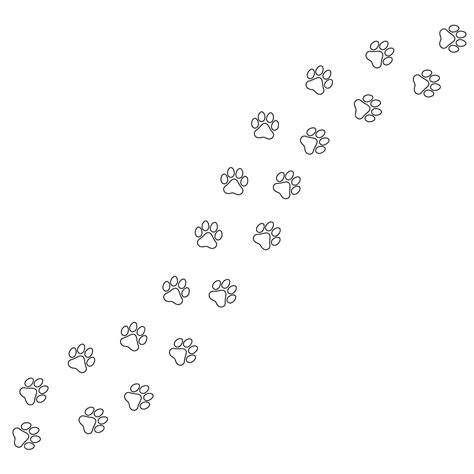 Paw prints across screen outline style | Premium Vector