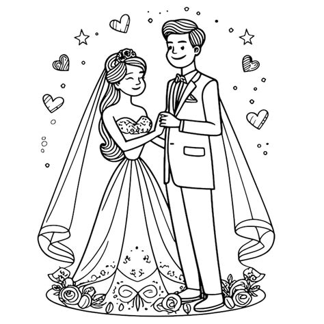 Bruidspaar kleurplaat Images - Free Download on Freepik