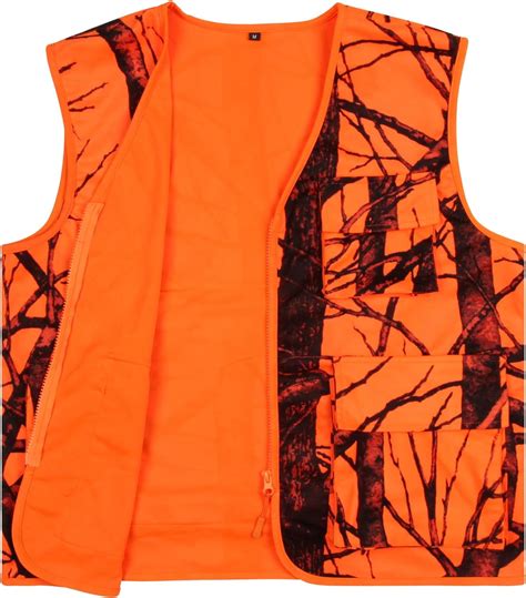 GUGULUZA Blaze Orange Hunting Vest, Silent Polyester Camo Vest ...