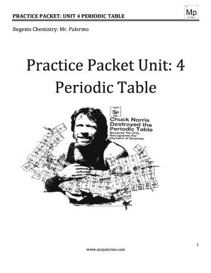 Regents Chemistry Periodic Table Practice Packet - Fill Out, Sign ...