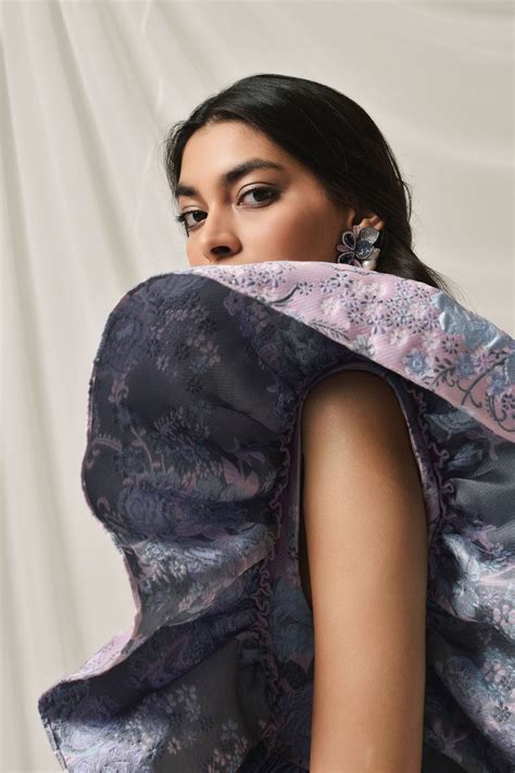 Buy Lavender Jacquard Floral Mini Dress| The RealB