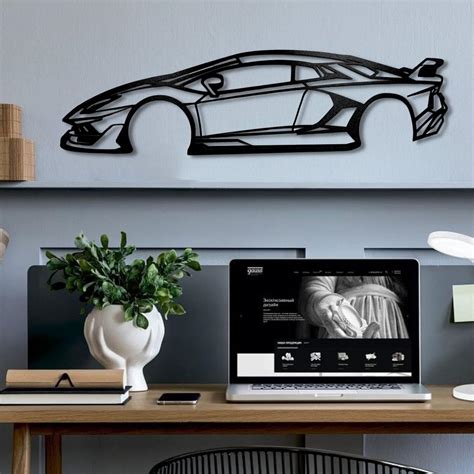Amazon.com: Generic Metal Wall Art, Car Silhouette, Modern Automotive Design, 39" (1 Count ...