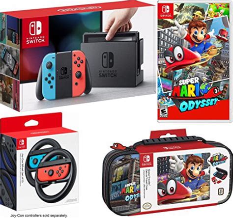 Buy Nintendo Switch Bundle: 32GB Console Red and Blue Joy-Con, Nintendo ...