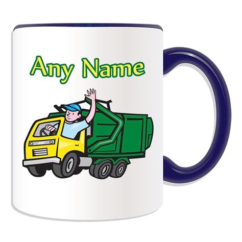 UniGift Personalised Gift - Garbage Truck Mug (Transport Design Theme ...