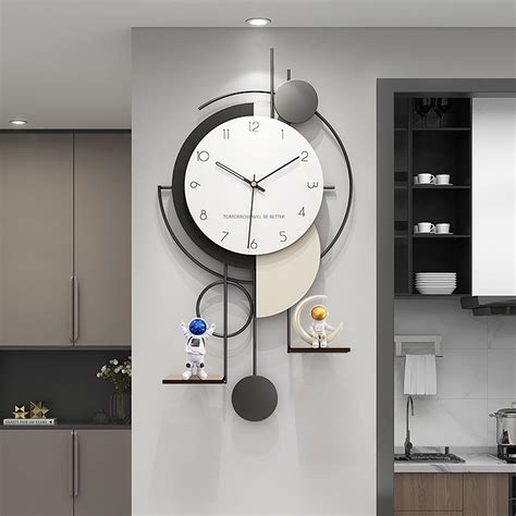 Amazon.com: Fenuiy Large Modern Wall Clock Decorative for Living Room ...
