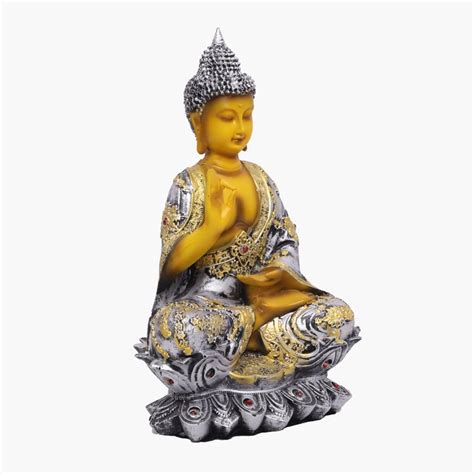 Buy VEDAS Mystical Indian Polyresin Buddha on Flower Figurine - Small ...