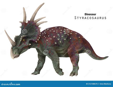 Styracosaurus Illustration. Dinosaur With Horns. Stock Image ...