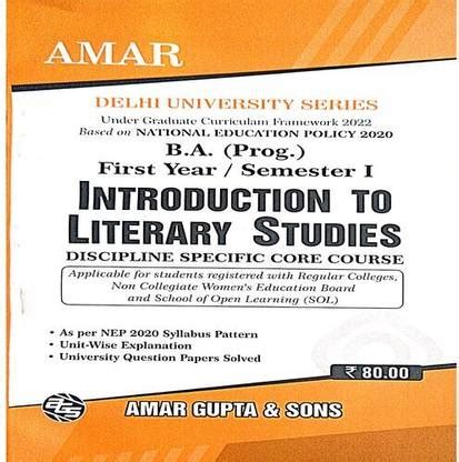 First Year / Semester 1 Introduction To Literary Studies (Discipline ...