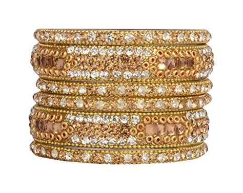 Buy Nisha Golden Lac Bangle Set for Women (Size: 2.6, 109-2.6) Online ...