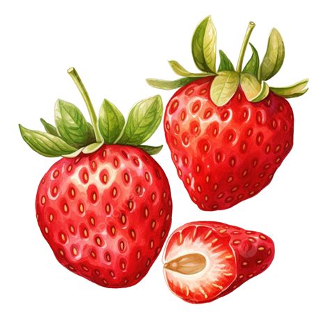 Watercolor Strawberry Clip Art, Watercolor, Clip Art, Strawberry PNG ...