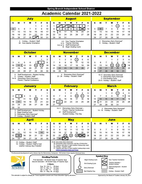 Spring Branch Isd Calendar 24-25