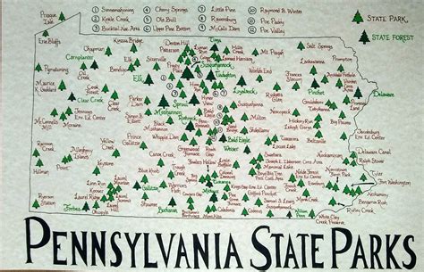 Pennsylvania State Parks Map | Etsy