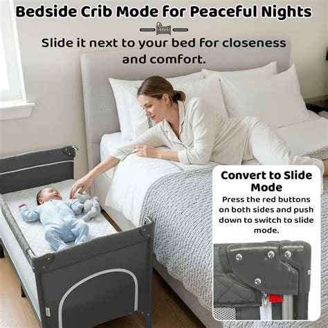 CozyCove Bedside Crib for Newborns, Adjustable Height