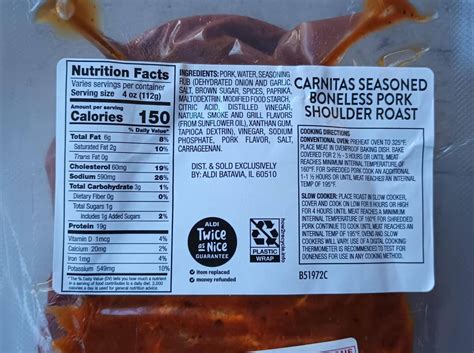 Aldi Carnitas Seasoned Boneless Pork Shoulder Roast | Aldi Reviewer