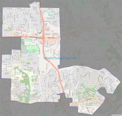 Map of Manchester city, Missouri - Thong Thai Real