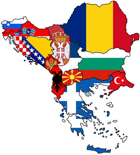 Flag Map of Balkans image and meaning