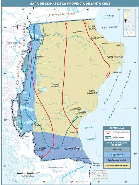 Climatic map of the Province of Santa Cruz, Argentina | Gifex