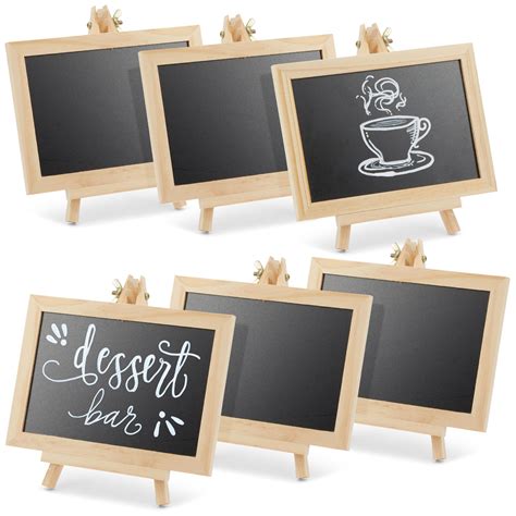 Juvale Wood-Framed Mini Chalkboard Signs - Double-Sided Chalk Board ...