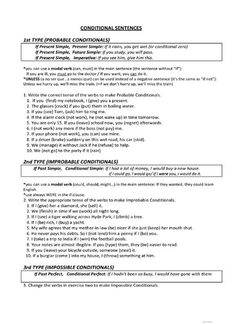 Image result for Conditional Sentences PDF