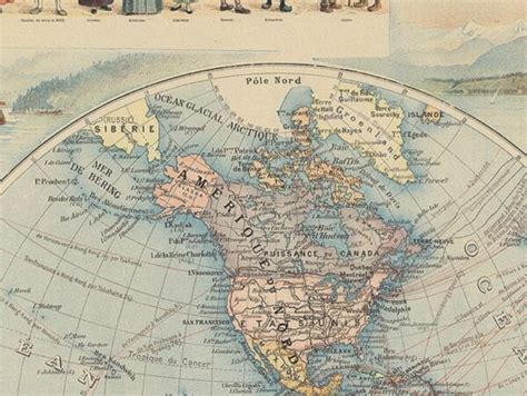Vintage Map of the World 1900
